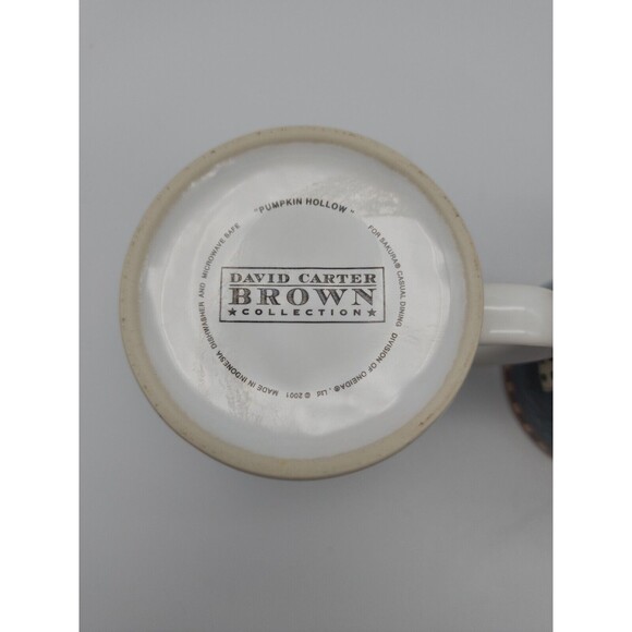 David Carter Brown Pumpkin Hollow pair of Coffee Mugs Sakura by Oneida 2001 - Picture 7 of 12